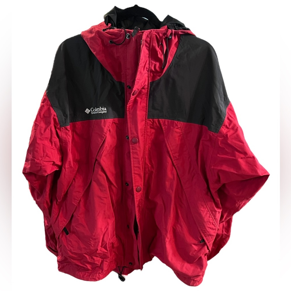 Columbia Vintage 90’s Red Oversized Omni Tech Nylon Jacket Men’s Size La… - Picture 2 of 7